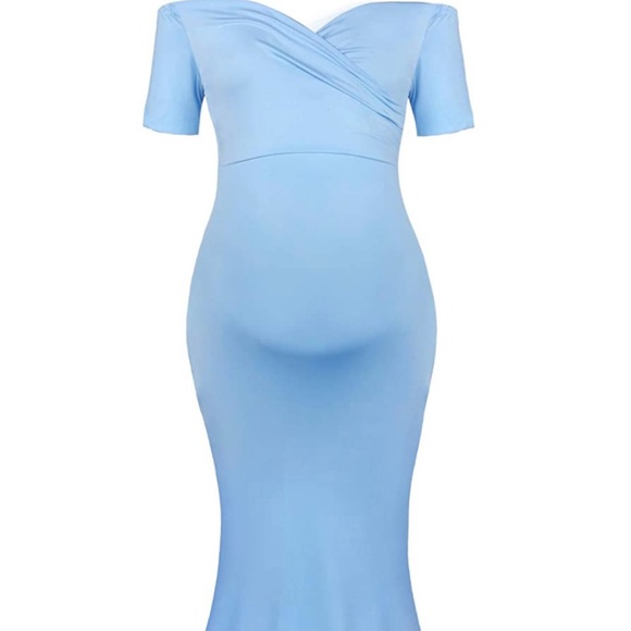 Light Blue Maternity Gown - Picture 1 of 4